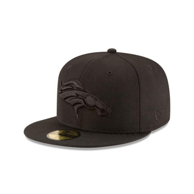 Denver Broncos Gorra | New Era NFL Black On Black 59fifty Fitted Cap Mexico - Negros